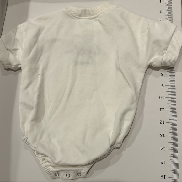 Embroidered “Little Love” Short Sleeve Baby Onesie - Picture 4 of 4